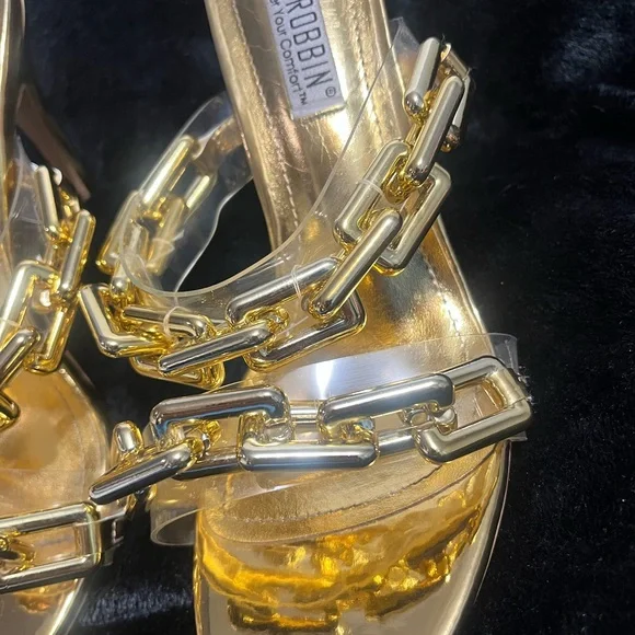 Cape Robbin Gold Chain Stiletto Heels - Picture 15 of 16